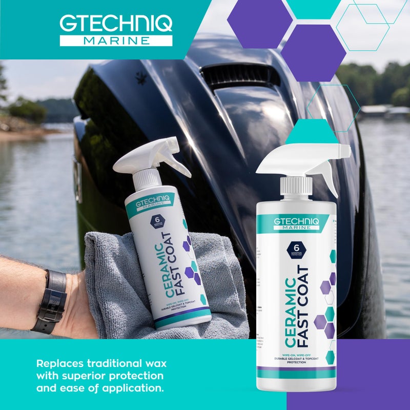 Gtechniq Marine Ceramic Fast Coat for Boats, 16.9 fl oz | Enhances Protection and Shine, Hydrophobic Coating, Repels Dirt and Salt, UV Protection, Easy to Apply, Long-Lasting Results - Image 3